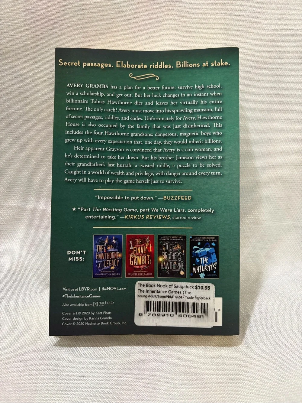 📚 3/$15 The Inheritance Games Jennifer Lynn Barnes Paperback Book YA Mystery